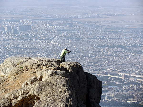 View of Isfahan metropolis from top of Sofeh mountain