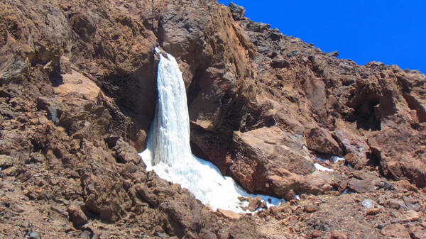 An ice waterfall in south front of Damavand mountain