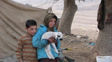 Bakhtiari Nomadic boy and girl around Atashgah Village