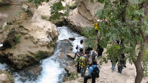 Along Atashgah Waterfalls