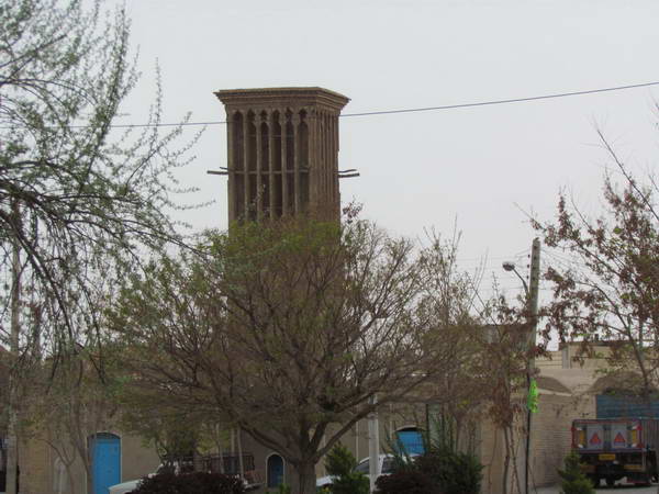 A windcatcher tower in Varzaneh town