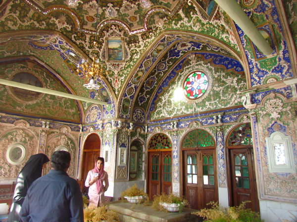 Decoration of Qajar royal tomb, near Emamzadeh Ahmad tomb