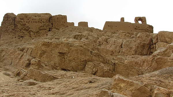 Ancient buildings on top of Atashgah Mount