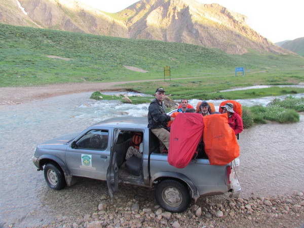 In Lar Plain (Dasht-e Lar) by car of Environment Organization