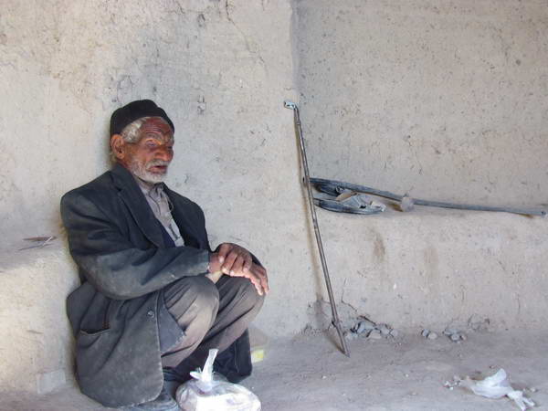 A blind man from the village of Qortan