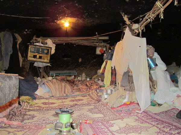 Rooms dug in cliffs in Meymand Village