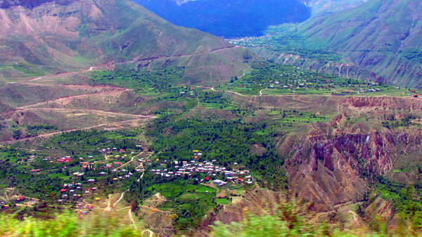 View of Villages in South of Damavand, from Larijan to Rineh road