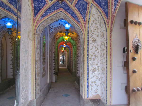 A corridor between Exterior and Interior yards in Mollabashi Historical House