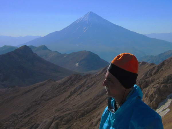 View of Damavand Peak, from summit of Dokhaharan Mountain