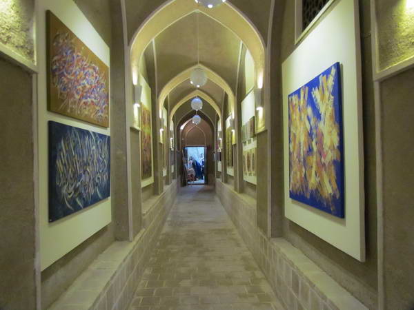 Safavid house corridor, exhibition of calligraphy and paintings