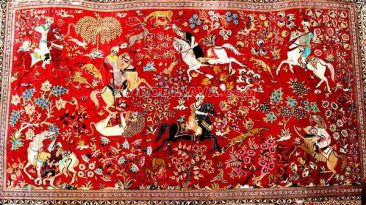 Iranian Handmade Carpet - Hunting design