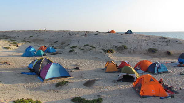 Our camp at the south coast of Hendorabi Island