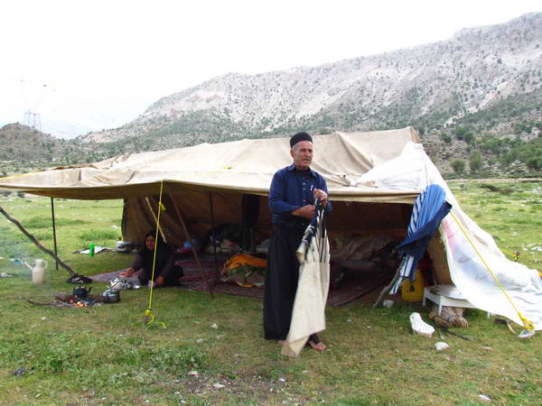 The bakhtiari man and his simple tent