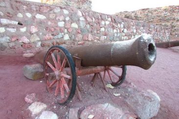 Artillery in Portuguese castle in Hormuz Island