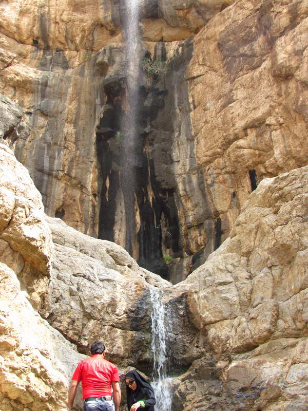 An artificial waterfall in the promenade of Cheshmeh Lador