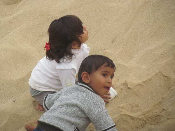 Children of the south, the beach of Banood village