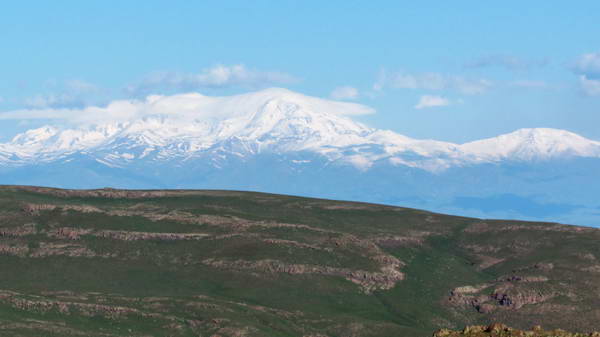 A landscape of Sahand mountain, in the route near Neor lake