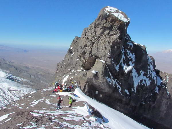 Taj Khorus cliff, Climbing to Hazar mountain, Kerman