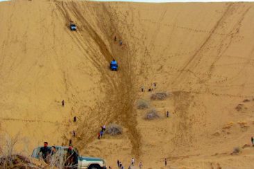 The tall sand dunes in Maranjab desert