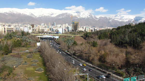 The view of Tehran, from Tabiat (Nature) Bridge