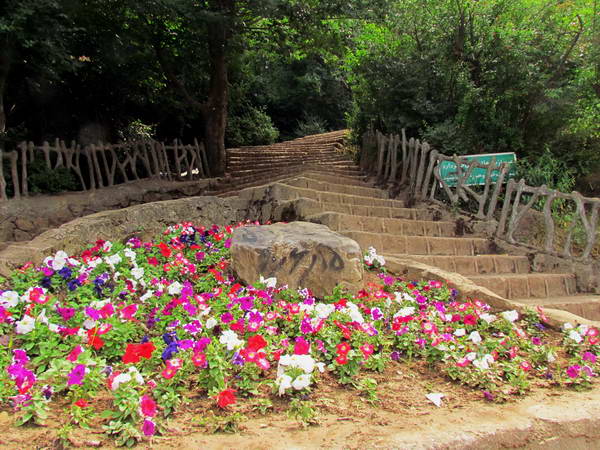 The steps towards Bam- Sabz (The Green Roof) of Lahijan