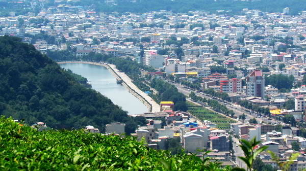 The view of Lahijan city and its pool