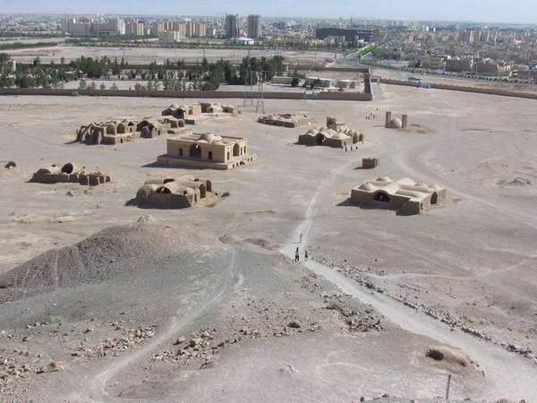 The old buildings on the foot of Dekhmeh hills (Zoroastrians Towers of Silence)