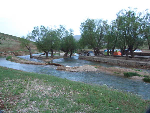 Baba Ahmad promenade. The spring and river near the Sardab Bala village
