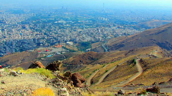Landscape of Tehran from Tochal Tele Cabin route