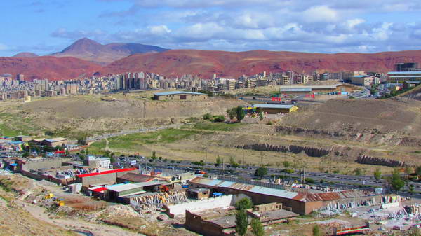 The view of Tabriz from Eynali Mountain promenade, Tabriz