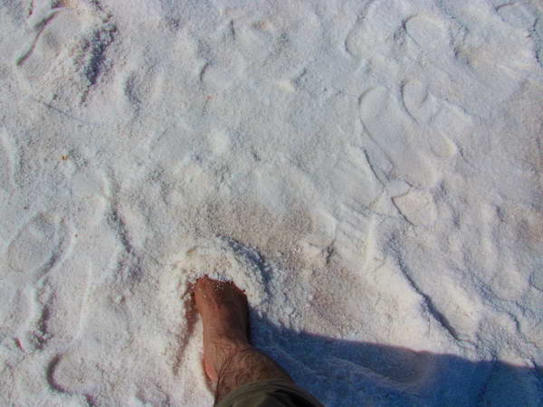 The salt in the shores of Urmia Lake