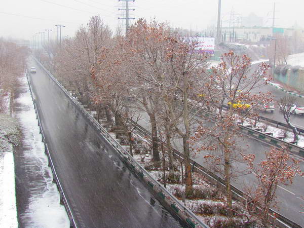 Tehran on a snowy day in late December.